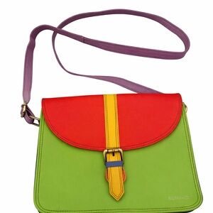 Soruka Ally Colorblock Recycled Leather Statement Crossbody Bag |  Maximalism